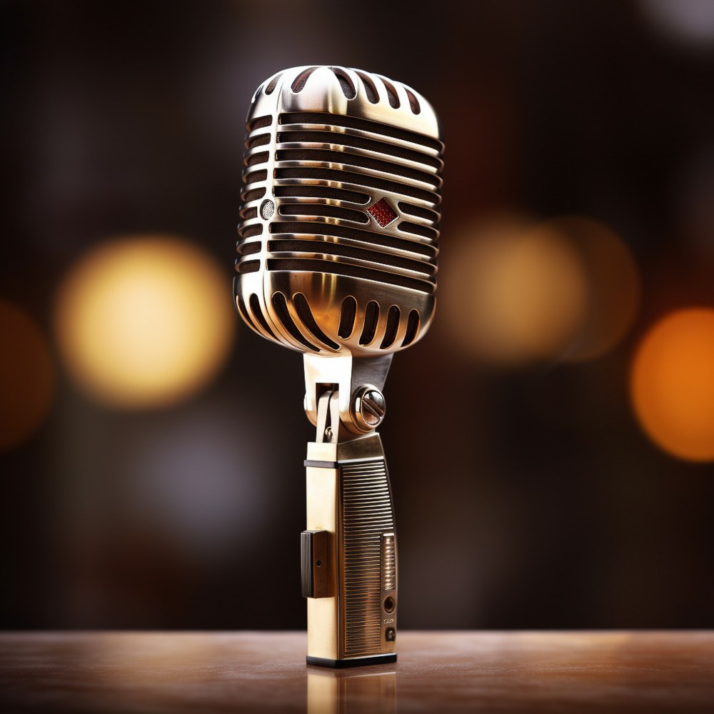 realistic 3d microphone background